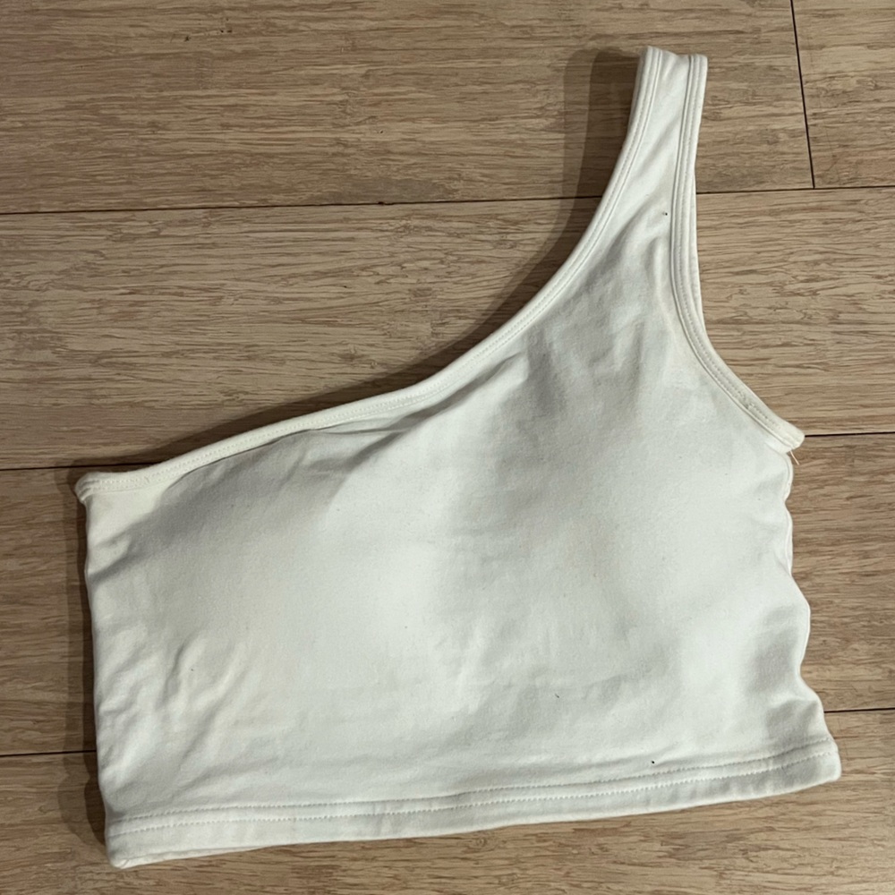 Klassy Network White One-Shoulder Crop Top